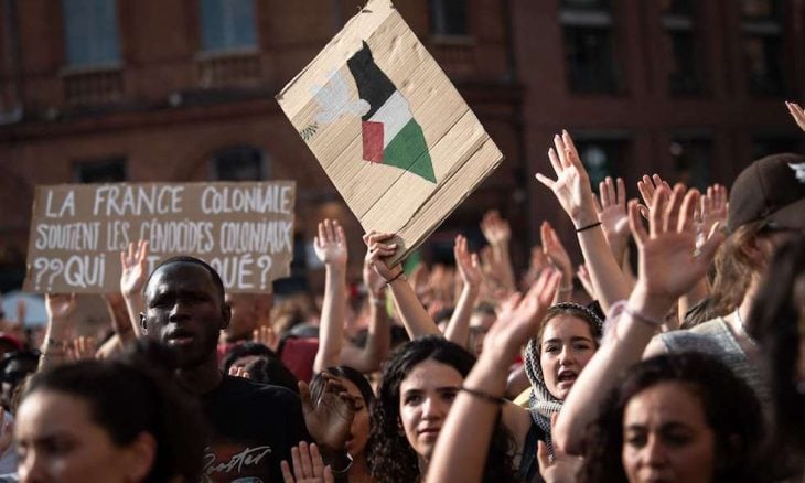 الآلاف يتظاهرون في باريس تضامنا مع الفلسطينيين