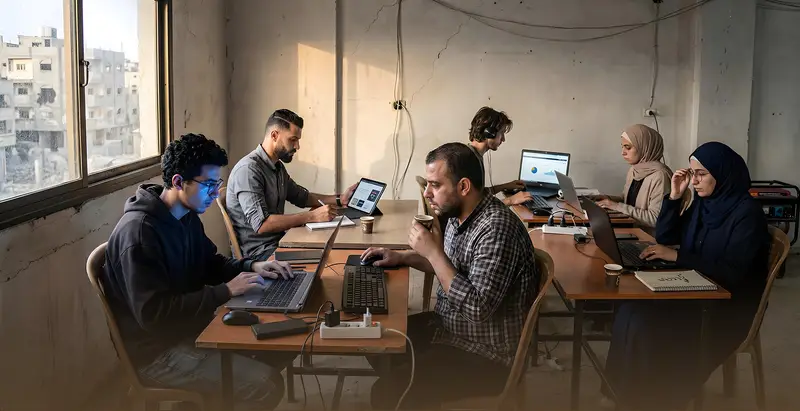 مساحات العمل الرقمية في غزة: فرصة جزئية لتخفيف البطالة وتعزيز الاقتصاد الرقمي