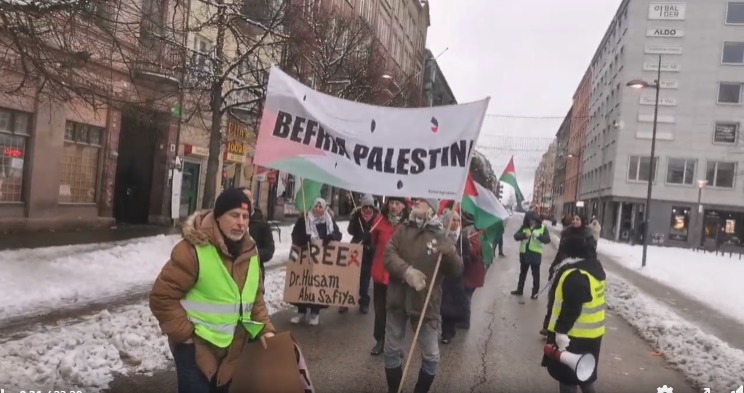 تظاهرة حاشدة في هلسنبوري دعماً لغزة تحت القصف